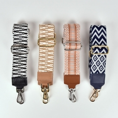 Taschengurt Taschenriemen Zickzack - ecrue beere - beere Leder - silber Schnallen