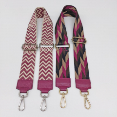 Taschengurt Taschenriemen Zickzack - ecrue beere - beere Leder - silber Schnallen