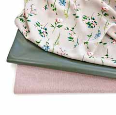 Viskose Stoff Blumenzweige, beige