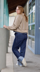 Lederimitat mit Wildleder-Imitat R�cken elastisch, hellbeige