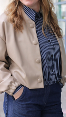 Lederimitat mit Wildleder-Imitat R�cken elastisch, hellbeige
