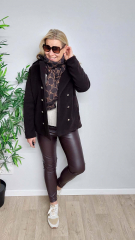 Lederimitat mit Wildleder-Imitat R�cken elastisch, hellbeige