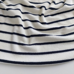 Sweat Frotteestoff Streifen, dunkelblau cremewei�