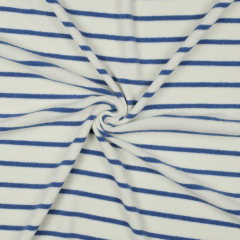 Sweat Frotteestoff Streifen, mittelblau cremewei�