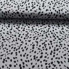 RESTST�CK 35 cm Viskose Jerseystoff Punkte Tupfen, schwarz grau