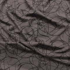 RESTST�CK 94 cm Viskose Jerseystoff Kringel Kreise, schwarz dunkelbraun