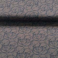 RESTST�CK 94 cm Viskose Jerseystoff Kringel Kreise, schwarz dunkelbraun