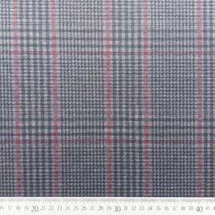 Punto di Roma Jerseystoff Glencheck Karomuster, weinrot schwarz anthrazit