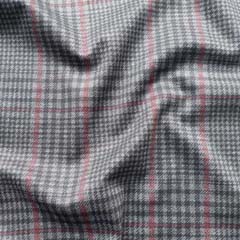 Punto di Roma Jerseystoff Glencheck Karomuster, weinrot schwarz anthrazit