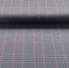 Punto di Roma Jerseystoff Glencheck Karomuster, weinrot schwarz anthrazit