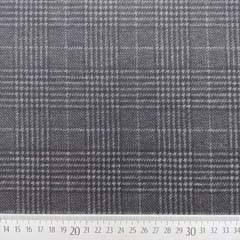 Punto di Roma Jerseystoff Glencheck Karomuster, grau schwarz