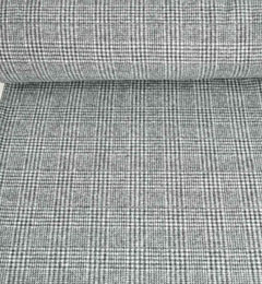 Jacquard Jerseystoff Glencheck, schwarz wei�