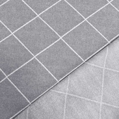 Jacquard Jersey Jackenstoff Rauten Gitternetz, cremewei� hellgrau