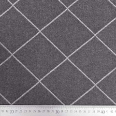 Jacquardjersey Strickstoff Rauten Gitternetz, cremewei� dunkeltaupe