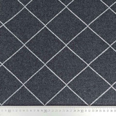 Jacquardjersey Strickstoff Rauten Gitternetz, cremewei� grauschwarz
