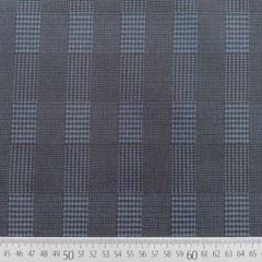 RESTST�CK 48 cm Hosenstretch Stoff Bengalin Glencheck Karomuster, rauchblau schwarz