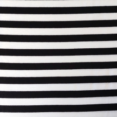 Viskose Jerseystoff Streifen 1 cm garngef�rbt, schwarz wei�