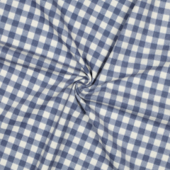 RESTST�CK 50 cm Flanellstoff Baumwollstoff Karomuster kariert, jeansblau wei�