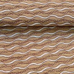 Chiffon Stoff Blusenstoff Wellen Ketten , weiss rostbraun beige