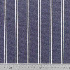 Blusenstoff Crepe Doppel Streifen, weiss dunkelblau