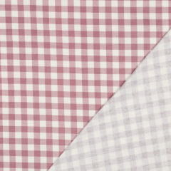 Flanellstoff Baumwollstoff Karomuster kariert, mauve wei�