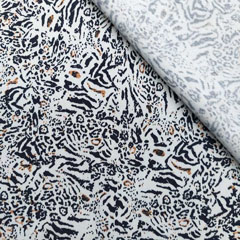 RESTST�CK 57 cm Hosenstretchstoff Bengalin Animal Print, grau beige weiss