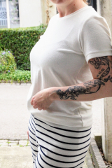Sweat Frottee elastisch uni, cremewei�