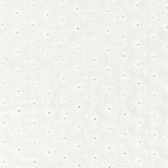 bestickter Baumwollstoff Blumen Reihen, cremewei�