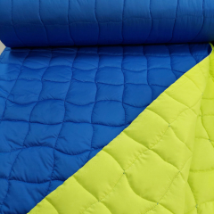 RESTST�CK 43 cm Steppstoff Doubleface Jackenstoff gesteppt - kobaltblau neongelb/lime