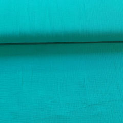 Musselin Stoff Double Gauze uni,�aquamarin