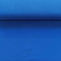 Musselin Stoff Double Gauze uni,�kobalt blau
