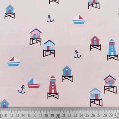 Jerseystoff Strandh�user Leuchtt�rme, rosa