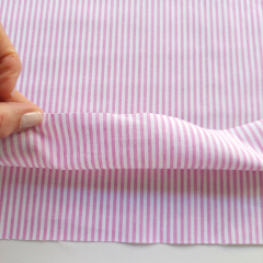 Baumwollstoff Streifen 3 mm garngef�rbt, pink wei�