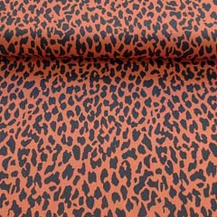 EINZELST�CK 160 cm Viskose Twillstoff Blusenstoff Leomuster, schwarz terracotta