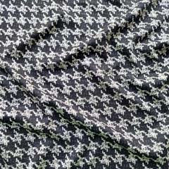Jerseystoff Hahnentritt, ecrue (hellbeige) schwarz