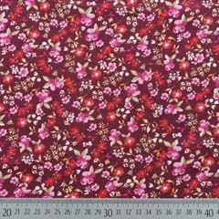 Viskosestoff Popelin Streubl�mchen, pink rosa rot weinrot