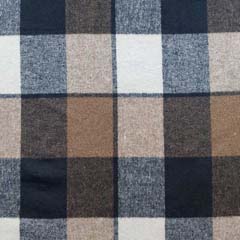 Jackenstoff Webware Karomuster angeraut, braun wei� schwarz