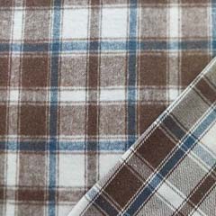 RESTST�CK 240 cm Jackenstoff Webware Karomuster angeraut, jeansblau wei� braun