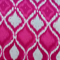RESTST�CK 54 cm Baumwollstoff mit Stretch Rauten Ethnomuster, pink cremewei�