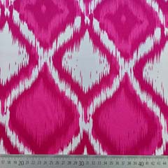 RESTST�CK 54 cm Baumwollstoff mit Stretch Rauten Ethnomuster, pink cremewei�