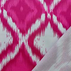RESTST�CK 54 cm Baumwollstoff mit Stretch Rauten Ethnomuster, pink cremewei�