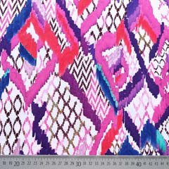 Jerseystoff Rauten Ethnomuster, lila rosa wei�