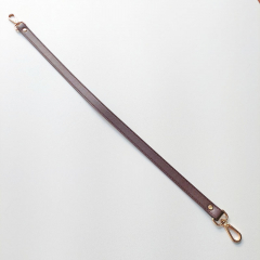 Taschenriemen Taschengriff Lederimitat mit metall Karabiner, gold dunkelbraun