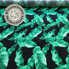 Viskose Stoff tropische Bl�tter Verde Incantato Blusenstoff, gr�n schwarz