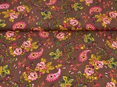 RESTST�CK 86 cm Viskose Stoff Paisley Muster, braun