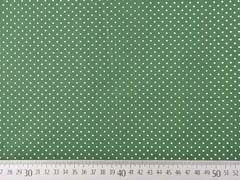 Baumwollstoff kleine Punkte Petite Dots, wei� dunkelgr�n