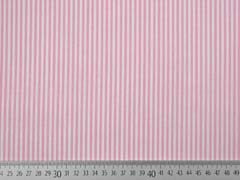 Baumwollstoff Streifen 3 mm garngef�rbt, wei� rosa