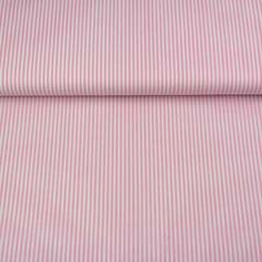 Baumwollstoff Streifen 3 mm garngef�rbt, wei� rosa