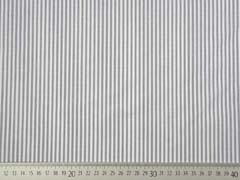 Baumwollstoff Streifen 3 mm garngef�rbt, grau weiss