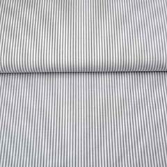 Baumwollstoff Streifen 3 mm garngef�rbt, grau weiss